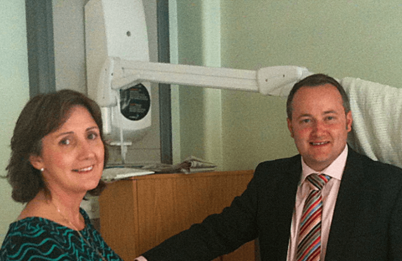 Janet Finch-Saunders AM and Darren Millar AM durinh Hospital visit