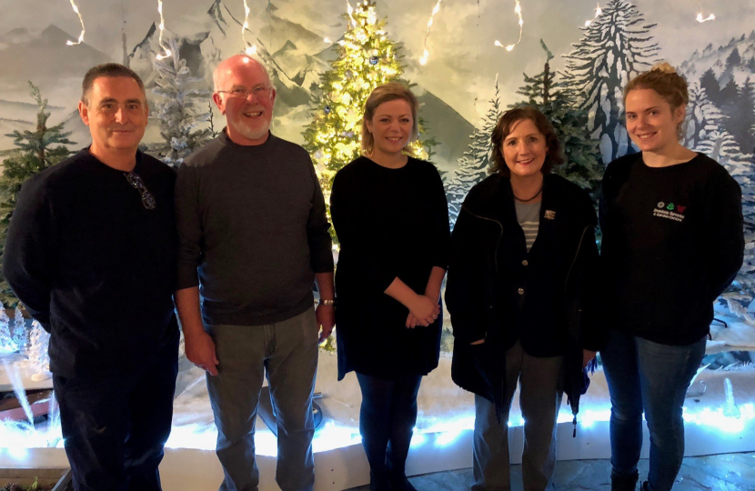 Janet Finch-Saunders AM with the Evans family team in Snowdonia Nurseries