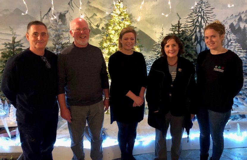 Janet Finch-Saunders AM with the Evans family team in Snowdonia Nurseries