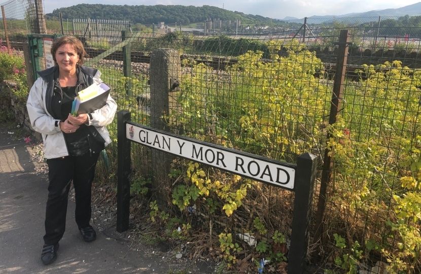Photo: Janet Finch-Saunders MS/AS at the Deganwy crossing.  