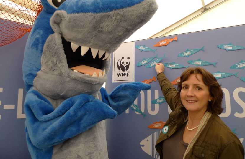 Janet supporting the More Fish Campaign at the Royal Welsh Show 2011