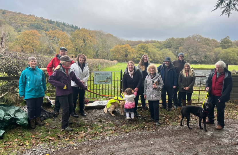 Janet Finch-Saunders MS, at the memorial with Rowen Community Group and villagers