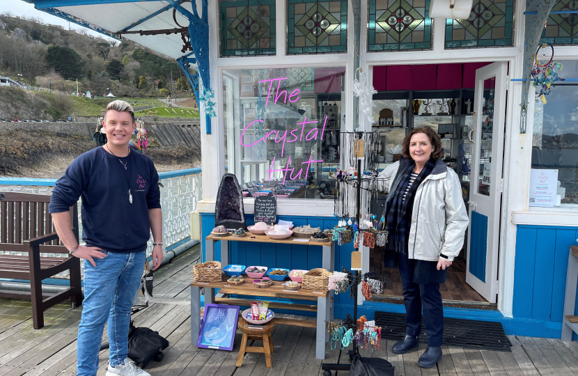 Aberconwy MS visits newly opened businesses on the Llandudno Pier   