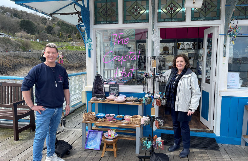 Aberconwy MS visits newly opened businesses on the Llandudno Pier   