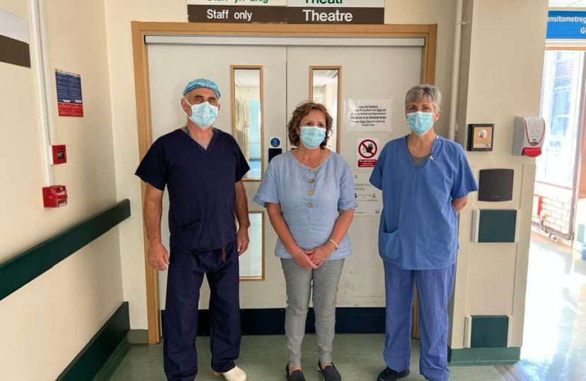 Janet visiting Llandudno Hospital