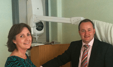 Janet Finch-Saunders AM and Darren Millar AM durinh Hospital visit