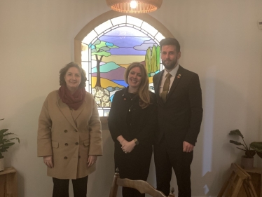 Janet Finch-Saunders MS/AS with Tristan Owen and Kelly Bowsher.