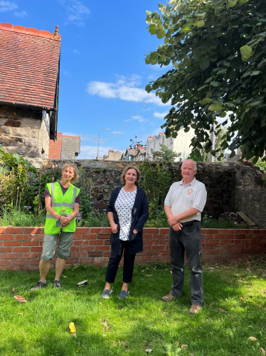 Photo one:  Celia Williams, Janet Finch-Saunders MS/AS & Trefor Price 