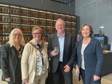 Mayoress Linda Bailey, Mayor Cllr Carol Marubbi, Mr Stephen Davies (Chief Executive) & Janet Finch-Saunders MS/AS (L to R)